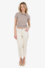 Louis Vuitton White Denim Monogram Jeans Size 40