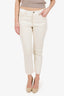 Louis Vuitton White Denim Monogram Jeans Size 40