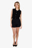 Balmain Black Tweed Gold Button Mini Shorts Size 36