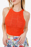 Balmain Orange Monogram Knit Crop Top Size 38