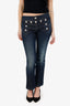 Gucci Navy Denim Button Detail Flared Jeans Size 42