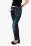 Gucci Navy Denim Button Detail Flared Jeans Size 42
