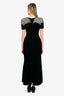 Alexander McQueen Black Velvet Beaded Crystal Eagle Embellished Gown Size 46