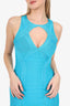 Herve Leger Blue Cut-Out Bandage Mini Dress Size M