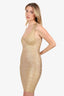 Herve Leger Gold Metallic Bandage Mini Dress Size M