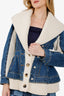 Alexander McQueen Blue/White Hybrid Knit Denim Jacket Size 40