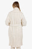 Dolce & Gabbana White Wool/Cashmere Oversized Belted Cable Knit Coat Size 38