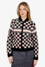 Christian Dior Black/White/Red Cashmere Heart Logo Jacket Size 6