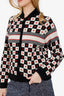 Christian Dior Black/White/Red Cashmere Heart Logo Jacket Size 6