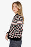 Christian Dior Black/White/Red Cashmere Heart Logo Jacket Size 6