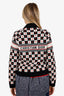 Christian Dior Black/White/Red Cashmere Heart Logo Jacket Size 6
