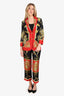 Gucci Black/Red Silk Printed Two-Piece Suits Size 36/38
