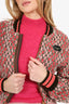 Louis Vuitton Pink Damier Tweed Cropped Bomber Jacket Size XS