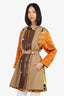 Versace 2019 Runway Brown Barocco Belted Trench Coat Size 38