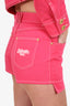 Balmain x Barbie Pink Cropped Denim Jacket + Mini Shorts Set Size 38