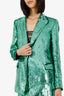 Philipp Plein Green Sequin Two-Piece Suit Size S