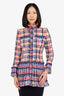 Pre-Loved Chanel™ 20S Blue/Pink Tweed Ruffled Jacket Size 38