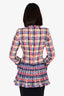 Pre-Loved Chanel™ 20S Blue/Pink Tweed Ruffled Jacket Size 38