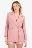 Pre-Loved Chanel™ 22K Pink Wool Tweed CC Jewel Buttons Blazer Size 34