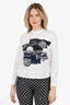 Pre-Loved Chanel™ 20P White Crystal/Sequin Embellished Long Sleeve T-Shirt Size XS