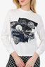 Pre-Loved Chanel™ 20P White Crystal/Sequin Embellished Long Sleeve T-Shirt Size XS