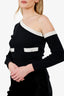 Pre-Loved Chanel™ 23S Black Cashmere One Shoulder Sweater Size 36