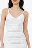 Pre-Loved Chanel™ 21P White Crystal CC Embellishments Crochet Sleeveless Mini Dress Size 38