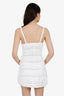 Pre-Loved Chanel™ 21P White Crystal CC Embellishments Crochet Sleeveless Mini Dress Size 38