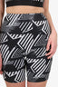 Pre-Loved Chanel™ 23M Black/White Coco Beach Star CC Print Biker Shorts Size 36