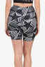 Pre-Loved Chanel™ 23M Black/White Coco Beach Star CC Print Biker Shorts Size 36