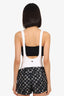 Pre-Loved Chanel™ 22S White CC Logo One-Piece Swimsuit Size 38