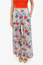 Pre-Loved Chanel™ 24S Multicolour Lace CC Floral Print Wide Leg Pants Size 34