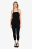 Pre-Loved Chanel™ 20F Black Velvet Trimmed Sleeveless Jumpsuit Size 36