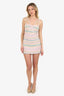 Pre-Loved Chanel™ 24S Pink Tweed Striped Bow Mini Dress Size 38