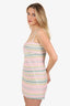 Pre-Loved Chanel™ 24S Pink Tweed Striped Bow Mini Dress Size 38