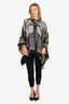 Louis Vuitton Grey Wool/Silk Buckle Detail Poncho