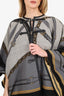 Louis Vuitton Grey Wool/Silk Buckle Detail Poncho