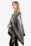 Louis Vuitton Grey Wool/Silk Buckle Detail Poncho