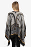 Louis Vuitton Grey Wool/Silk Buckle Detail Poncho