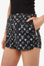 Louis Vuitton Black/White Nylon Monogram Shorts Size 34