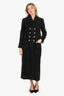 Pre-Loved Chanel™ Misty Forest Series Black/Gold Metallic Long Coat Size 36