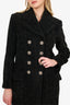 Pre-Loved Chanel™ Misty Forest Series Black/Gold Metallic Long Coat Size 36
