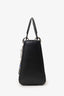 Christian Dior 2016 Black Smooth Calfskin Embellished Dragonfly Medium Lady Dior