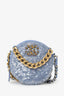 Pre-Loved Chanel™ 2020 Purple Sequin Chanel 19 Round Clutch Bag