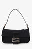 Fendi Black Fabric Mini Baguette Shoulder Bag