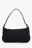 Fendi Black Fabric Mini Baguette Shoulder Bag