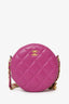 Pre-Loved Chanel™ 2020 Pink Quilted Leather Pearl Crush Round Clutch Bag