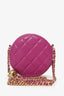 Pre-Loved Chanel™ 2020 Pink Quilted Leather Pearl Crush Round Clutch Bag