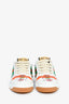 Gucci White/Orange Canvas/Leather Flora 'Screener' Sneakers Size 36.5