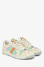 Gucci Beige/Blue Canvas/Leather GG Supreme Crystal 'Screener' Sneakers Size 36